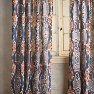 Anthropology Stretched Ikat Curtains 96”